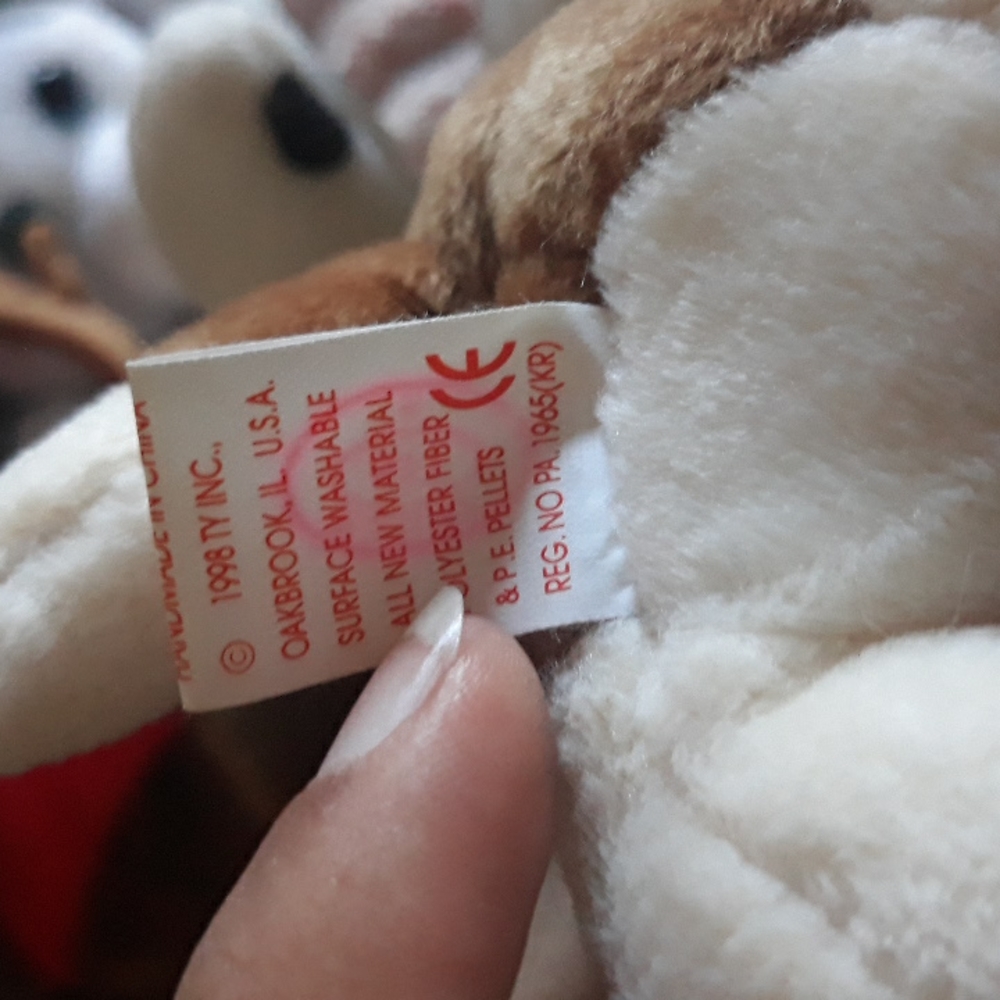 Tracker Beanie Baby Plush Plushie Basset Hound Dog Toy Stuffed Animal valentine - Picture 6 of 6